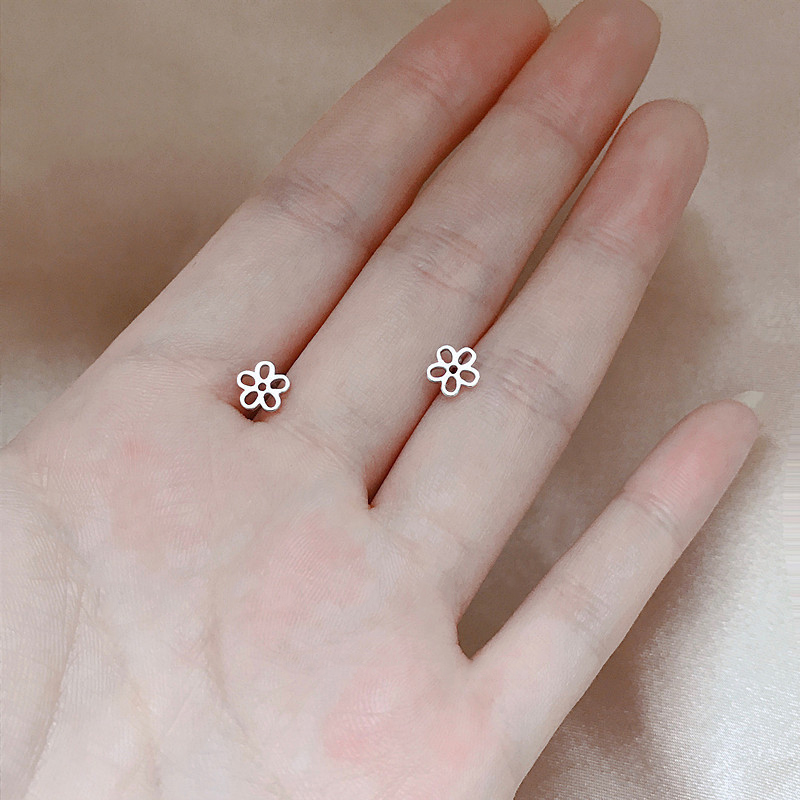 Hoa Bông Tai Korea Flower Earrings Studs Women Girl Hollow Ear Earring Daily Jewelry Accessories Gift