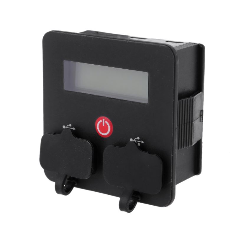 Vôn Kế Điện Tử Cổng USB Đôi 12V 24V Có Màn Hình LCD Độ Chính Xác Cao Chống Thấm Nước