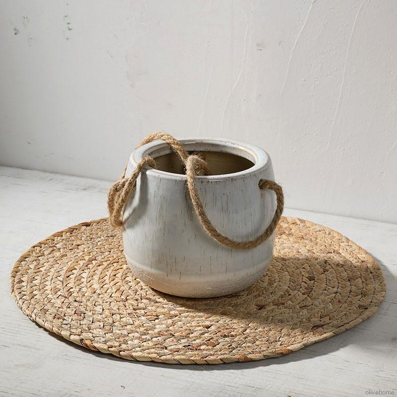 Tấm lót bàn ăn hình tròn bằng mây đan