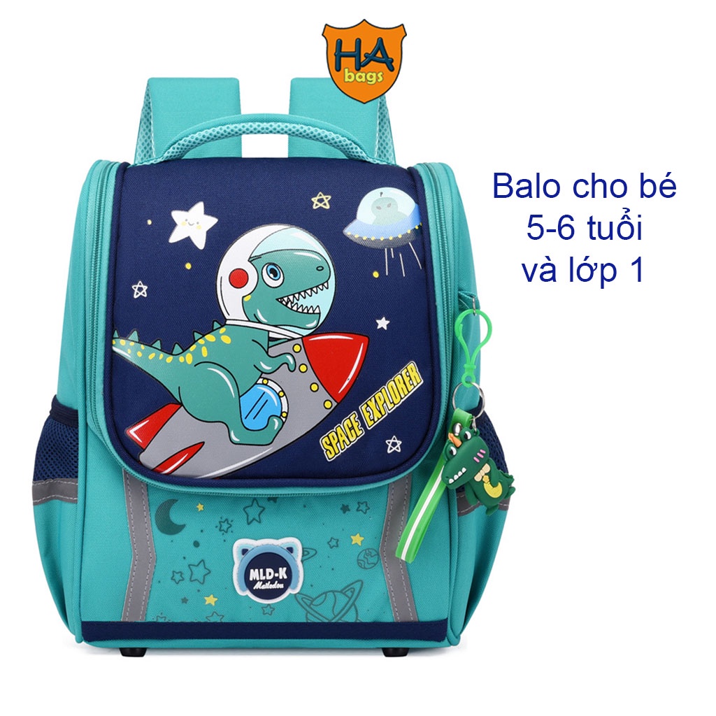 Balo đi học siêu nhẹ HA1017  kích thước 37x26x13,5cm phù hợp cho bé mẫu giáo lớn và học sinh lớp 1