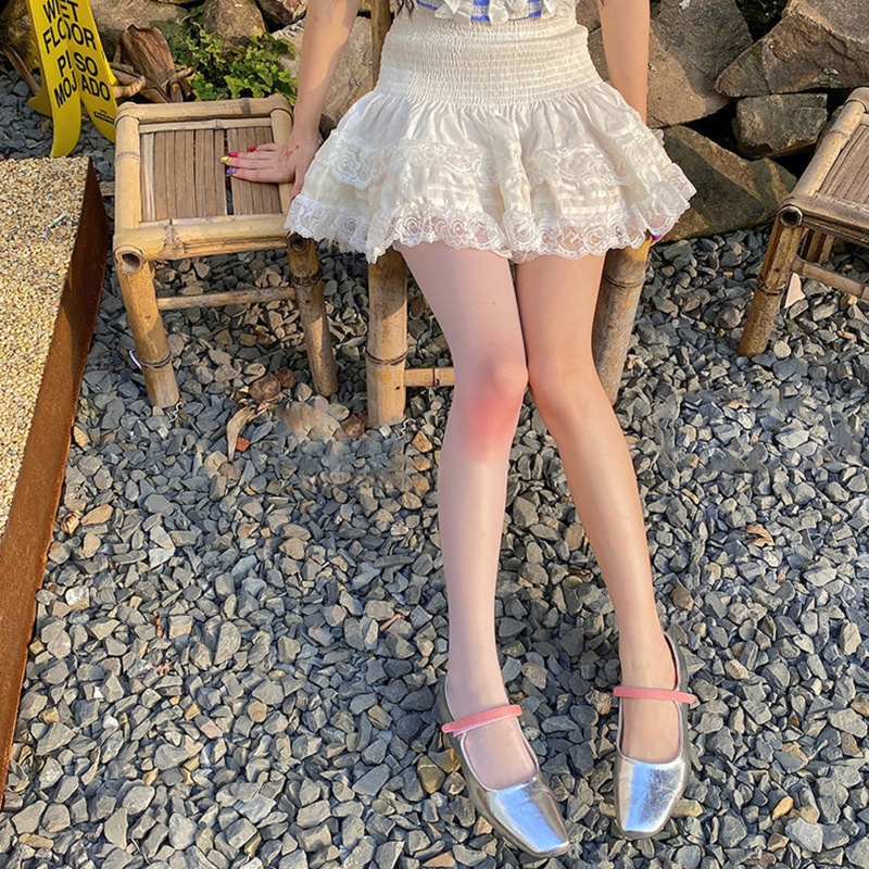 Quần Tất Vải Lụa Màu Sắc Gradient Hồng Dùng Để Hóa Trang Lolita