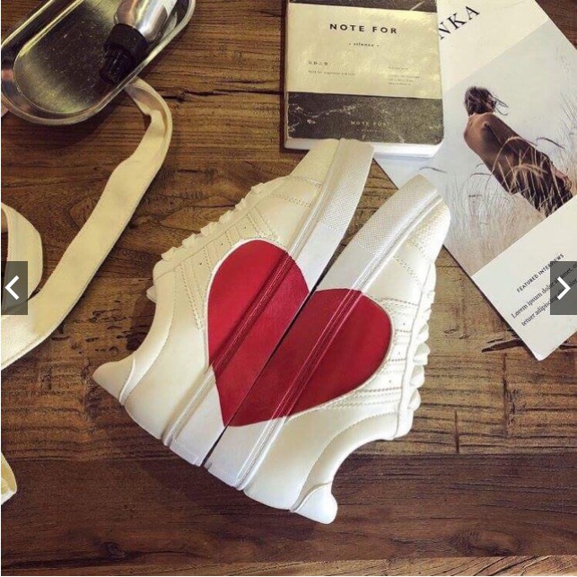 Giày sneakers thể thao nữ in hình trái tim siêu hót Xả kho (Full BOX)