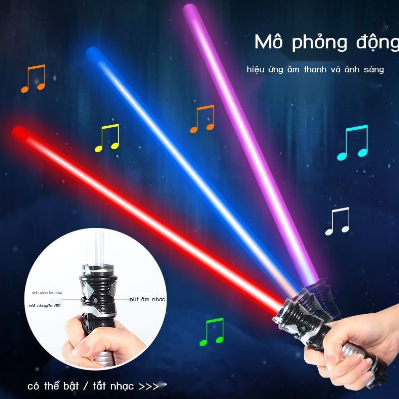 Gậy đồ chơi phát sáng kiếm ánh sáng đèn led dạng nháy có âm thanh