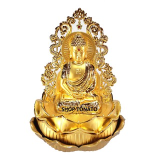 PHẬT THÍCH CA 2 MẶT ĐỂ XE Ô TÔ ĐẾ SEN 064