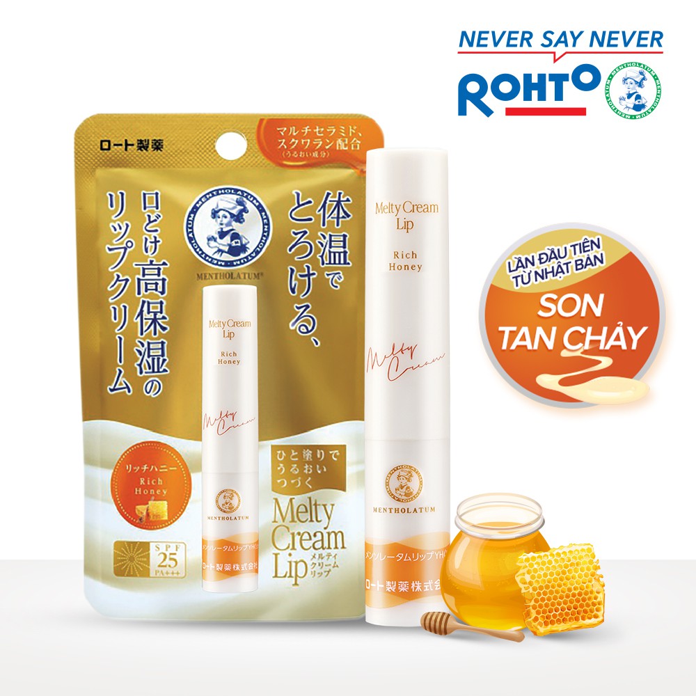 Son tan chảy dưỡng môi chống nắng Mentholatum Melty Cream Lip SPF25, PA+++ (2.4g) | BigBuy360 - bigbuy360.vn