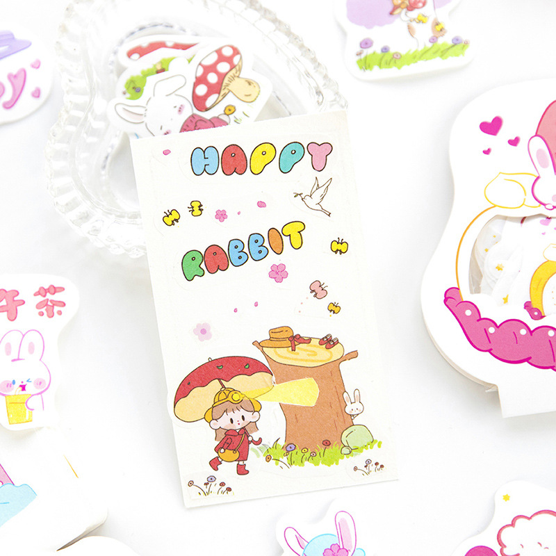 Bộ 40 Miếng Dán Trang Trí Hình Thỏ Dễ Thương