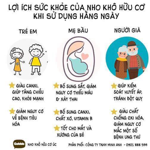 Nho khô hữu cơ GOBBLE ORGANIC SUN MUSCAT RAISINS - dẻo, ít ngọt - túi 375g | BigBuy360 - bigbuy360.vn