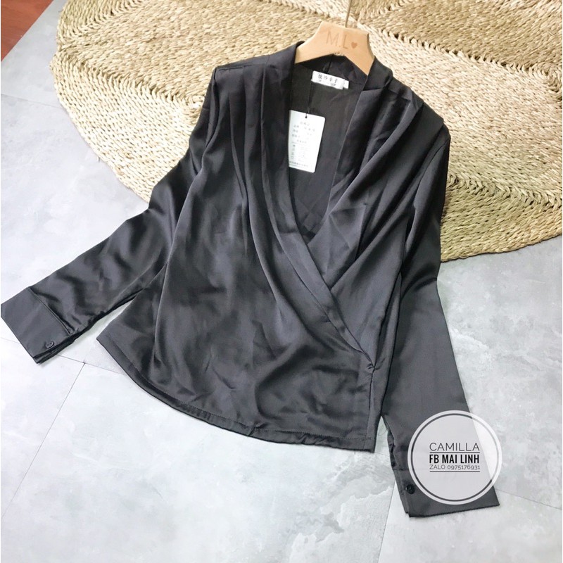 [FREESHIP] Sơ mi lụa satin cổ chéo 4 màu ❤️[SO MI]❤️[GIAM GIA]❤️[LUA] | BigBuy360 - bigbuy360.vn