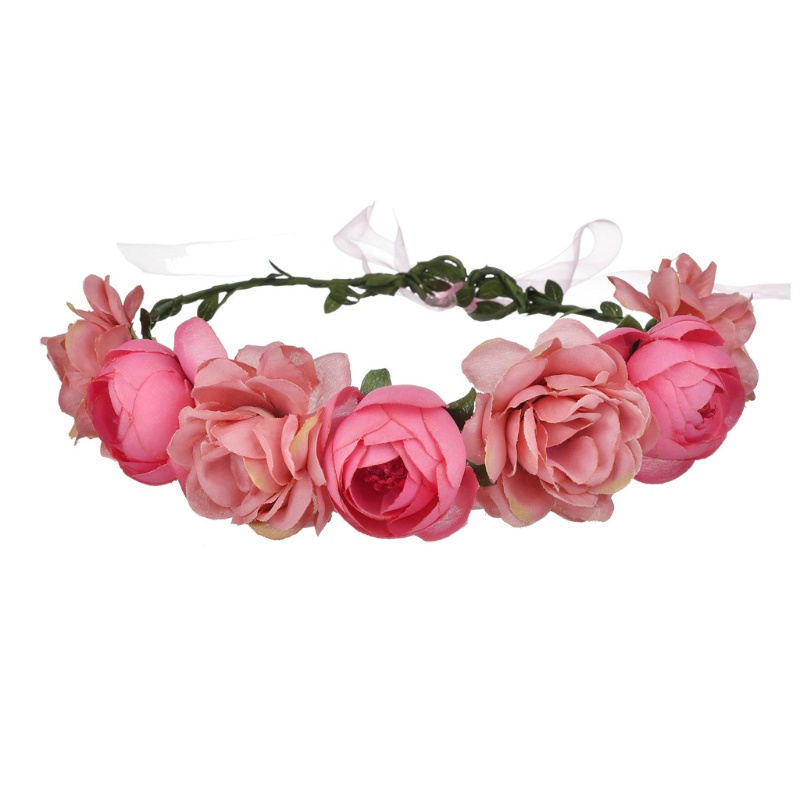 Vòng hoa hồng giả đội đầu dành cho cô dâu ngày cưới