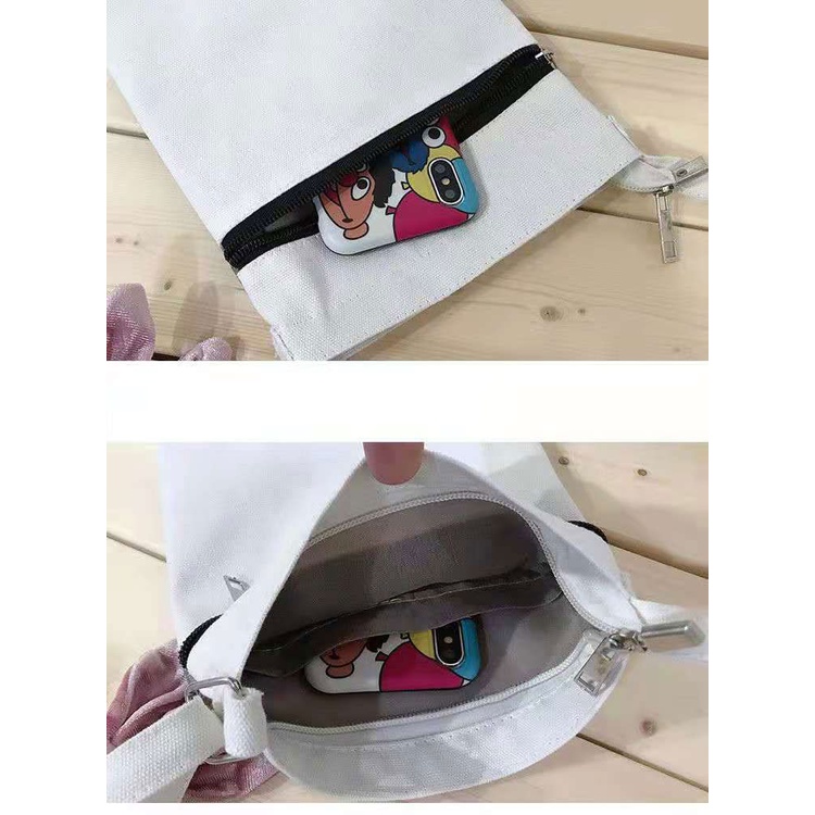 Túi vải canvas nhỏ nhắn đựng điện thoại/tiền xu tiện dụng