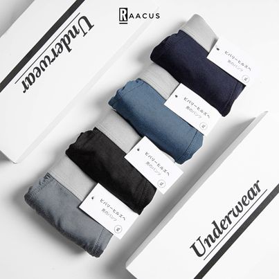 Quần lót nam boxer cotton cao cấp Raacus, quần sịp đùi nam trơn sexy thoải mái-Q148