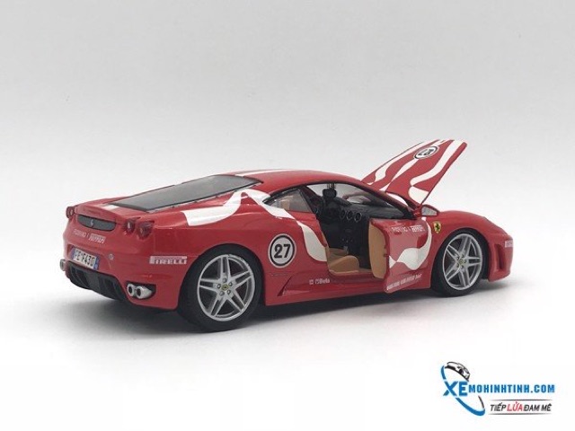 Xe Mô Hình Ferrari F430 Fiorano 1:24 Bburago (Đỏ sọc trắng )