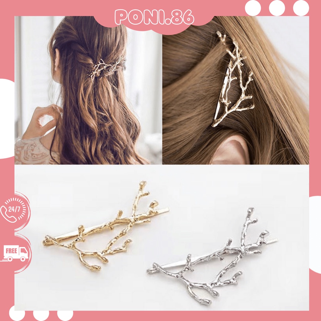Kẹp tóc kim loại đính đá sang chảnh tiểu thư phong cách Hàn Quốc hottrend