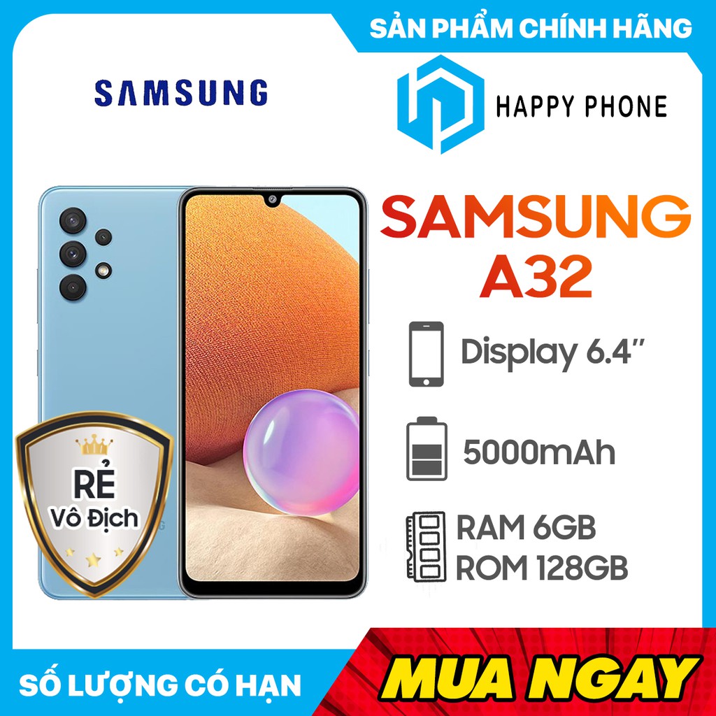 Điện thoại Samsung Galaxy A32 4G (6GB-128GB) - Hàng Chính Hãng, Mới 100%, Nguyên seal, Bảo Hành 12 Tháng | BigBuy360 - bigbuy360.vn