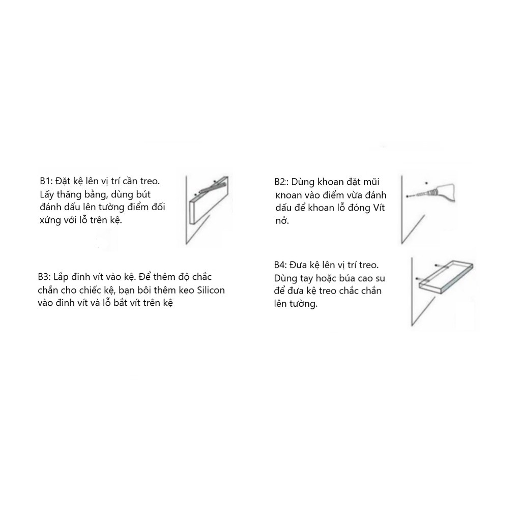 KỆ TREO TƯỜNG THANH NGANG GỖ MDF - RỘNG 20cm