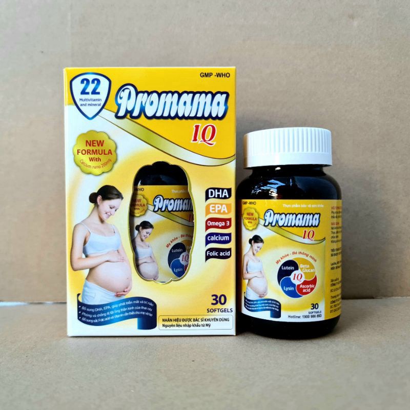 Promama IQ bổ sung vitamin cho mẹ bầu - Hộp 30 viên