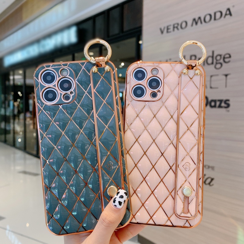 Ốp Điện Thoại TPU Chống Rơi Có Dây Đeo Tay Cho iPhone 14 13 12 Mini 11 Pro Max X XS XR 8 7 Plus + SE 2020