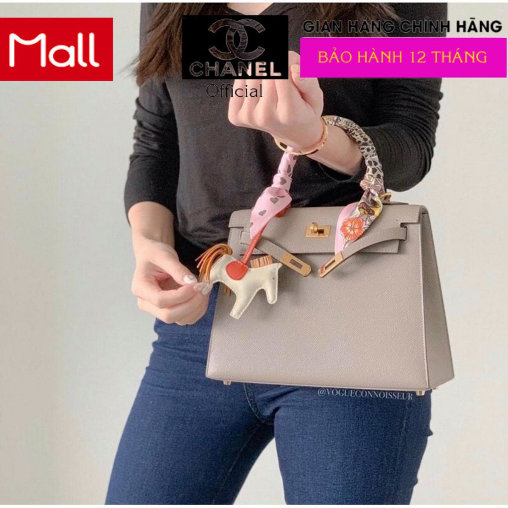 Túi Đeo Chéo Nữ hm kelly super size 20 màu kaki , đen (tặng kèm ngựa, khăn lụa)
