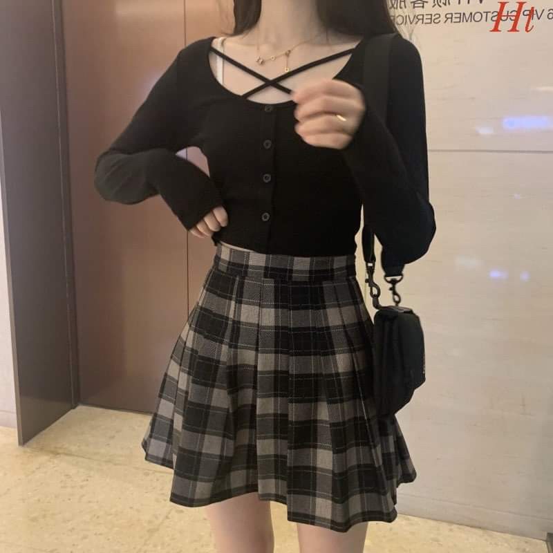 Áo thun bozip dây đan chéo cổ H2A868