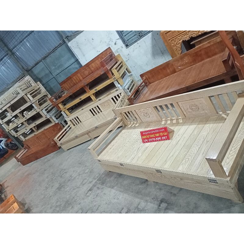 Ghế Giường Gấp Đa Năng có Học Kéo gỗ Xoan Đào giá 3tr300