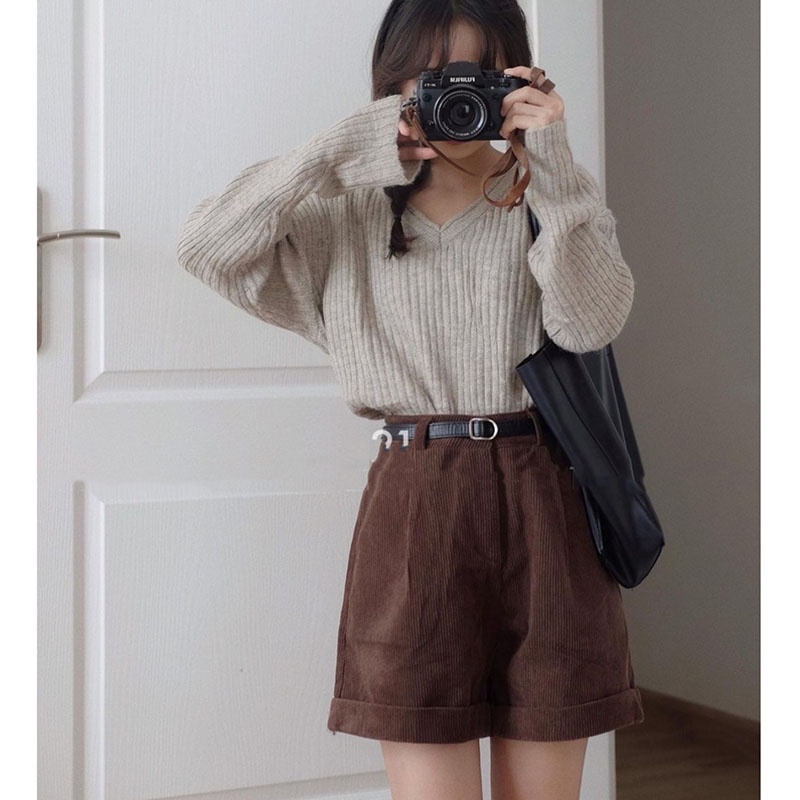Quần short nhưng tăm nữ LYRA, sooc lưng cao kèm betl năng động, xinh xắn-VSYQS0019