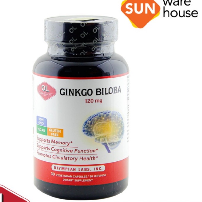 Viên Uống Bổ Não Olympian Labs Ginkgo Biloba 120 mg.Tăng Cường Tuần Hoàn Não,Tăng Trí Nhớ