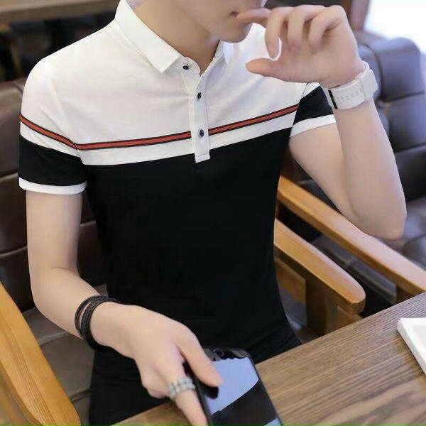 Áo thun nam có cổ tay ngắn phong cách hàn quốc vải thun cotton ATN0471