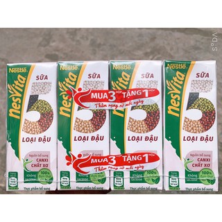 Lốc Sữa 5 Loại Đậu Nestlé Nesvita Uống Liền 180ml - Phiên bản 3+1