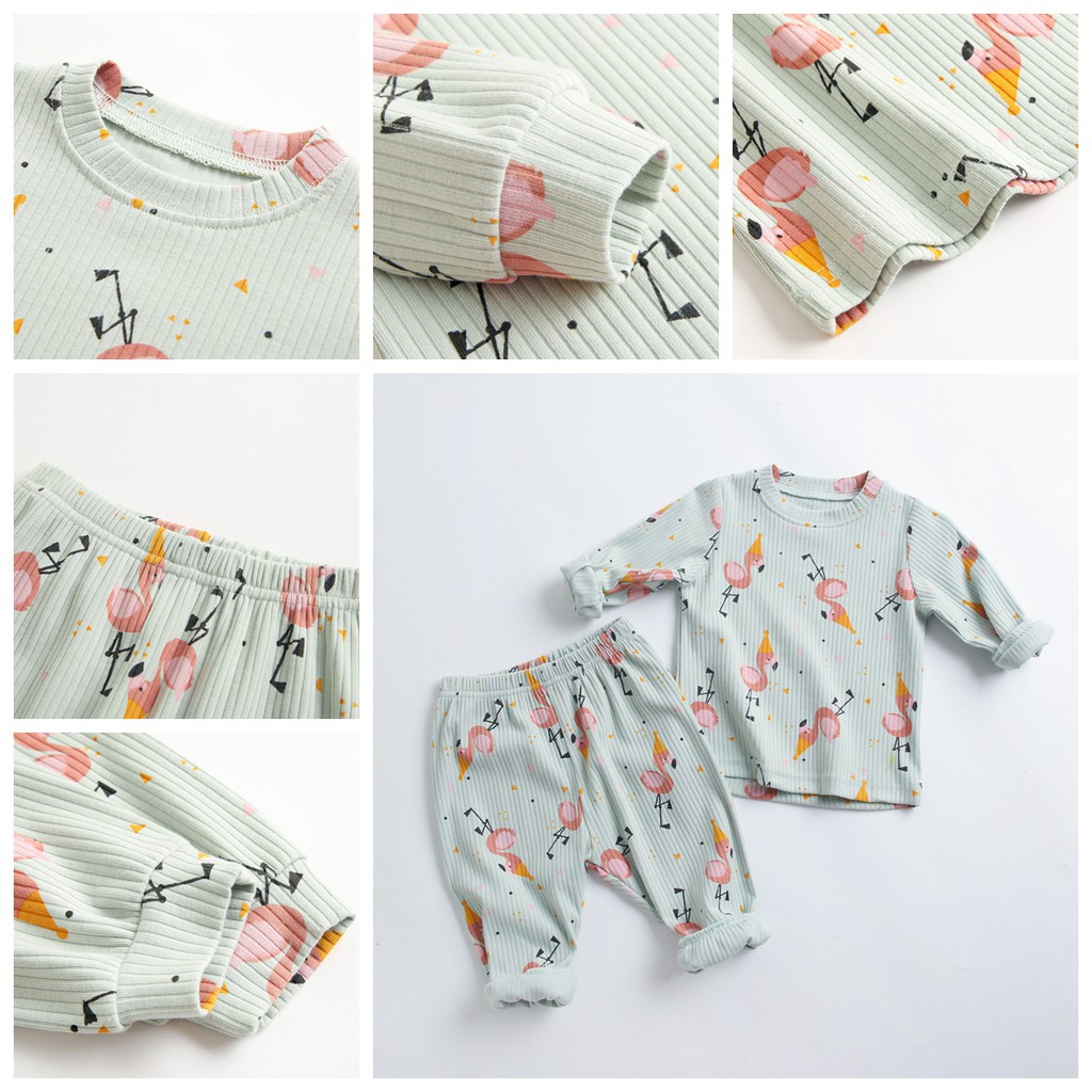 Bộ đồ 2 món Sanlutoz gồm áo + quần họa tiết hoạt hình bông hoa cho trẻ em