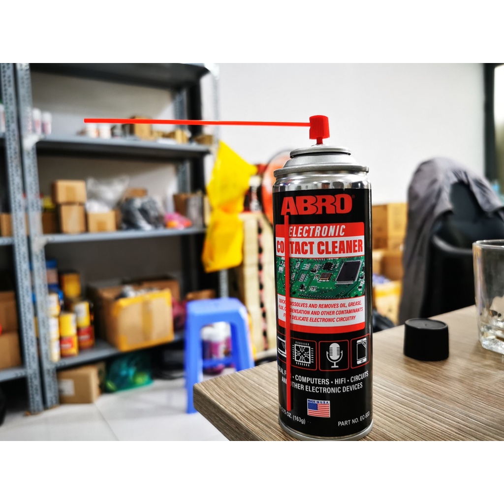 Chai Xịt Vệ Sinh Tiếp Điểm Điện Tử Chính hãng ABRO Electronic Contact Cleaner 533 163g