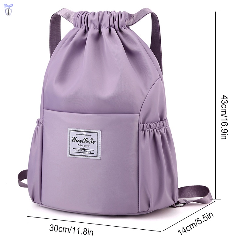 Ba lô đeo vai bằng vải oxford nhẹ có dây rút chống văng cho nam và nữ