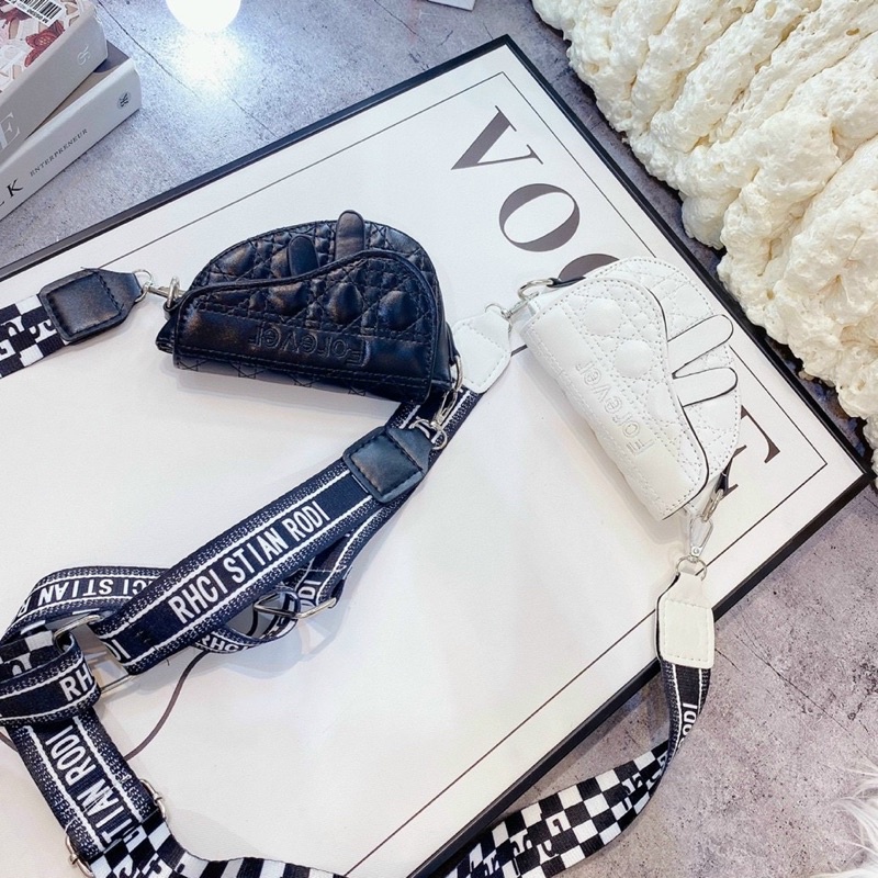 Túi đeo chéo mini yên ngựa dây thổ cẩm