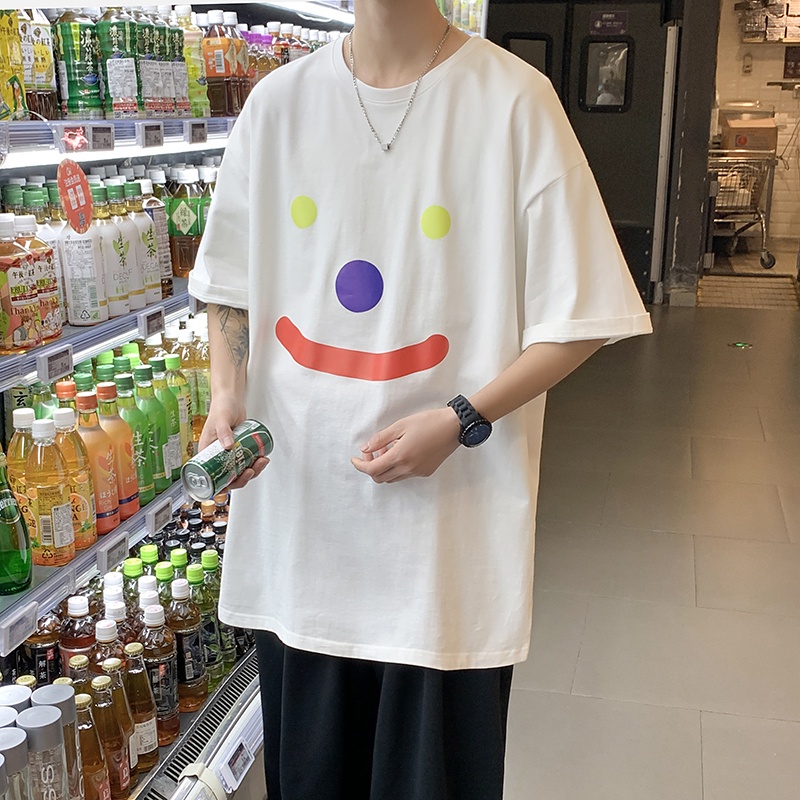 Áo Thun Tay Ngắn Dáng Rộng In Họa Tiết Hoạt Hình Kiểu Nhật Bản Thời Trang Mùa Hè Cho Nam