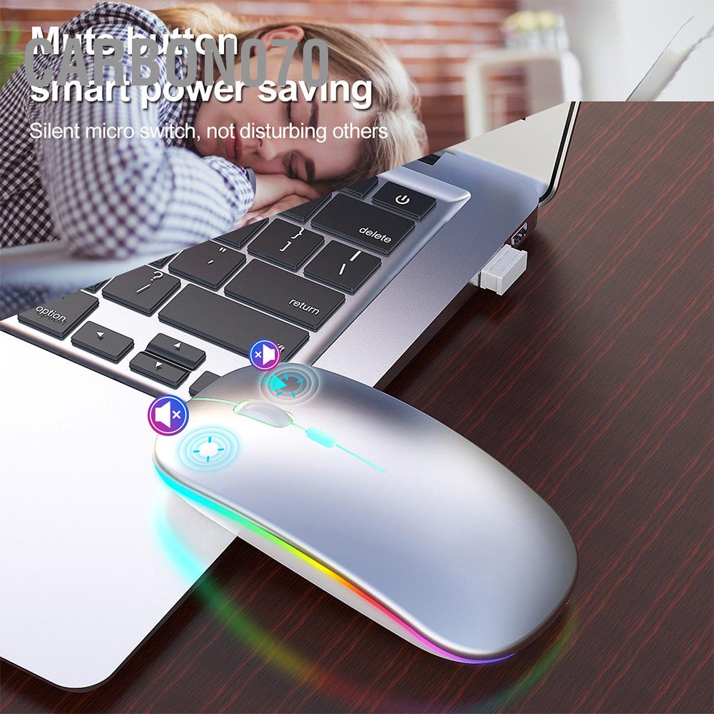 Carbon070 HXSJ Wireless Mouse Rechargeable for Windows/XP/Vista/Me 2.4G Colorful Light Office Supply M40