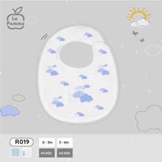 Yếm sơ sinh La Pomme vải cotton mềm mịn, giữ ấm cho bé – Họa tiết dễ thương