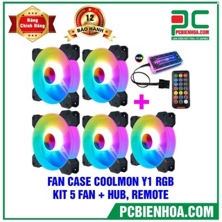 Bộ Fan COOLMAN SUNSHINE RGB-DUAL RING ( Bộ 5 Quạt + Điều Khiển)