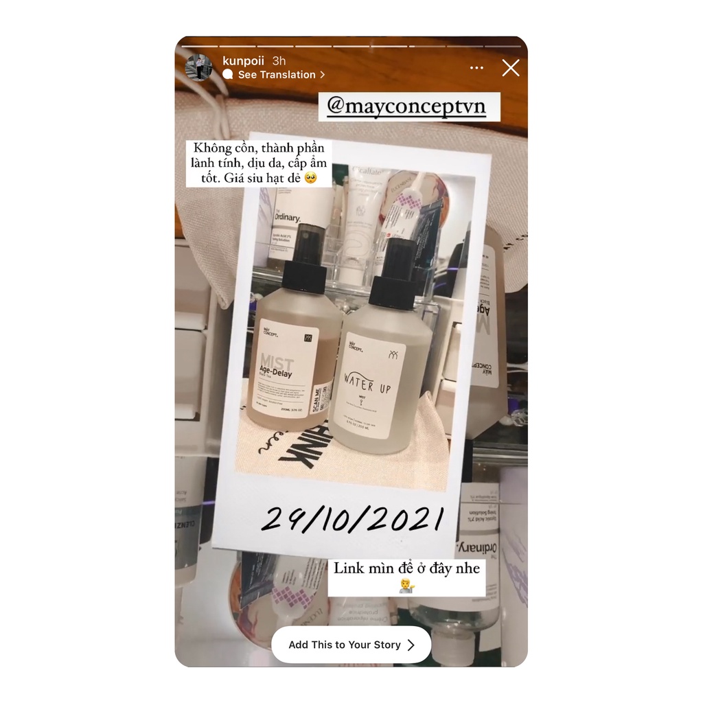 Xịt khoáng trà đen Mây Concept - Age-Delay Mist 200ml | BigBuy360 - bigbuy360.vn
