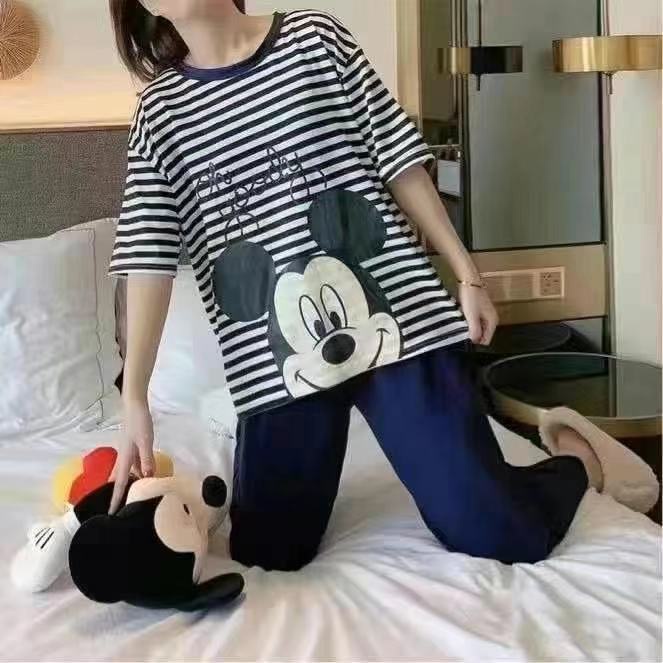 Đồ bộ nữ quần dài bigsize TOZZO mặc ở nhà mùa hè dễ thương cute chất thun cotton BCD03