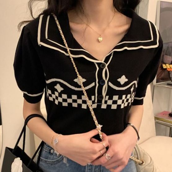 Áo Dệt Kim Ngắn Tay Xinh Xắn Dành Cho Nữ  tao bao