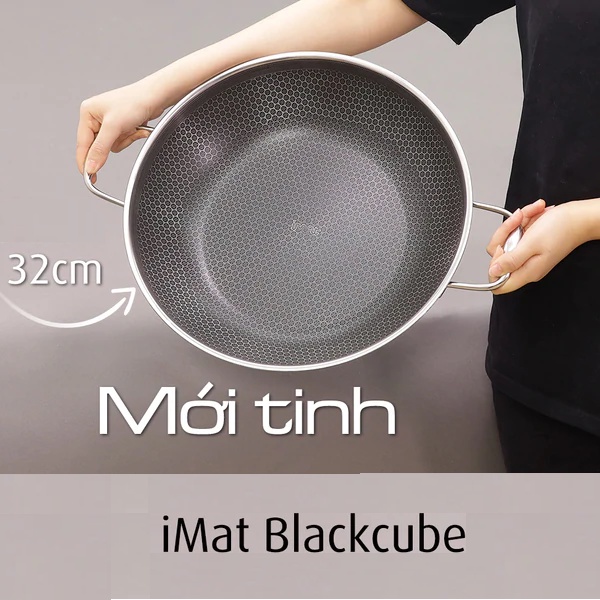 [Hàng chính hãng] Chảo xào iNox Blackcube iMat 32cm,