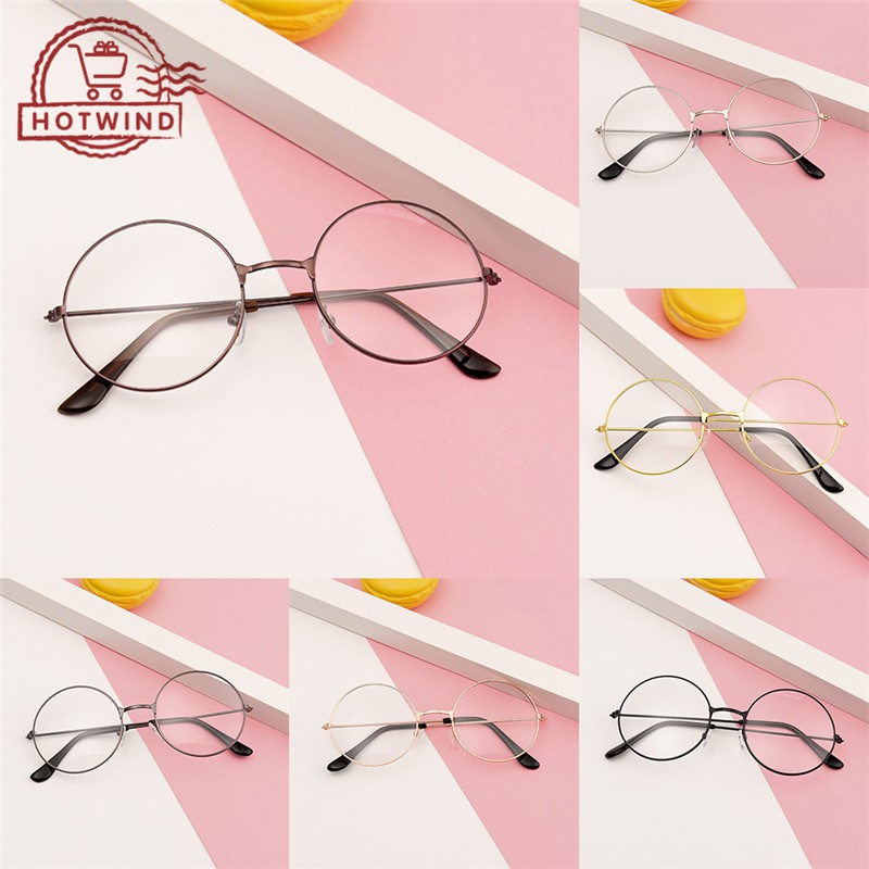 2 mắt kính gọng tròn chất liệu hợp kim