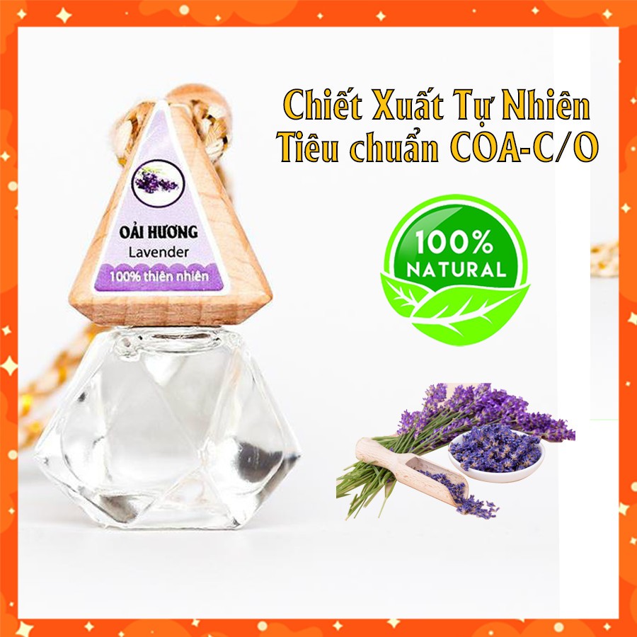 Tinh Dầu Treo Xe Ô Tô Hương Thơm Lavender - Khử Mùi Xả Stress nhiều mùi hương 10ml