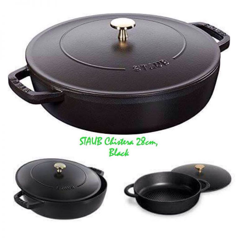 NỒI GANG STAUB BRAISER CHISTERA LID 28CM MÀU ĐEN