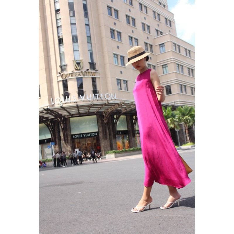 Đầm lụa nữ rosy siêu xinh vải lụa cao cấp - XINXIN94