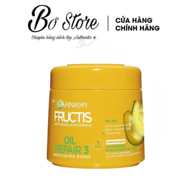 [NỘI ĐỊA ĐỨC] Kem ủ tóc Garnier Fructis Oil Repair 3 dành cho tóc khô xơ hư tổn 300ml