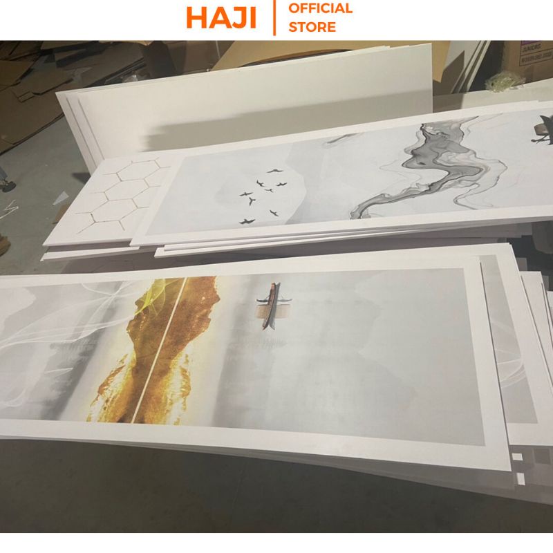 Vách ngăn chia phòng khách thương hiệu HAJI in 3D sắt nét hiện đại BP.IN
