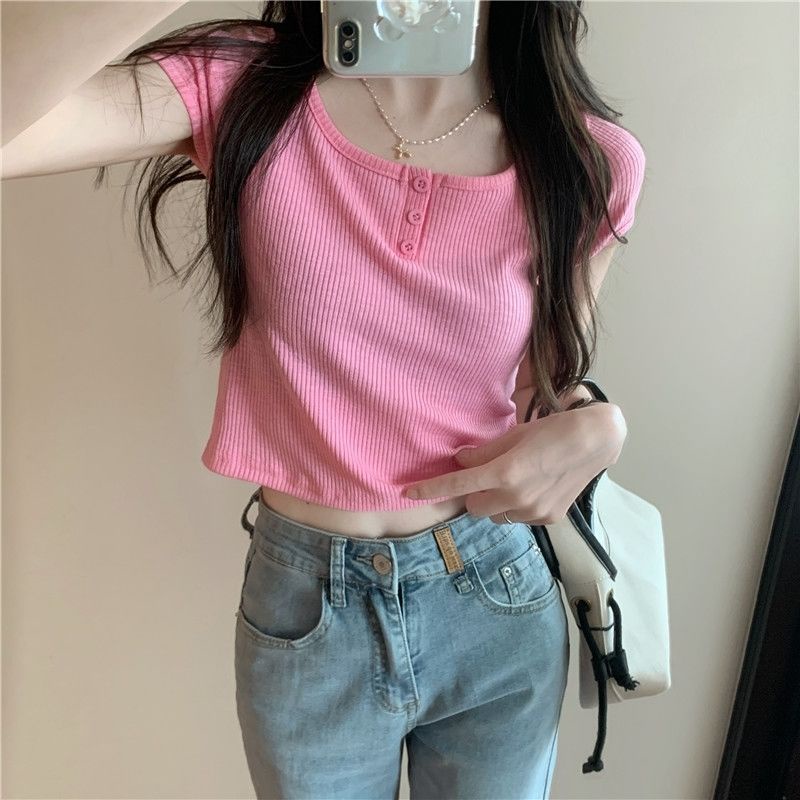 COZOK Áo Thun Tay Ngắn Dáng Ôm Thời Trang Cho Nữ