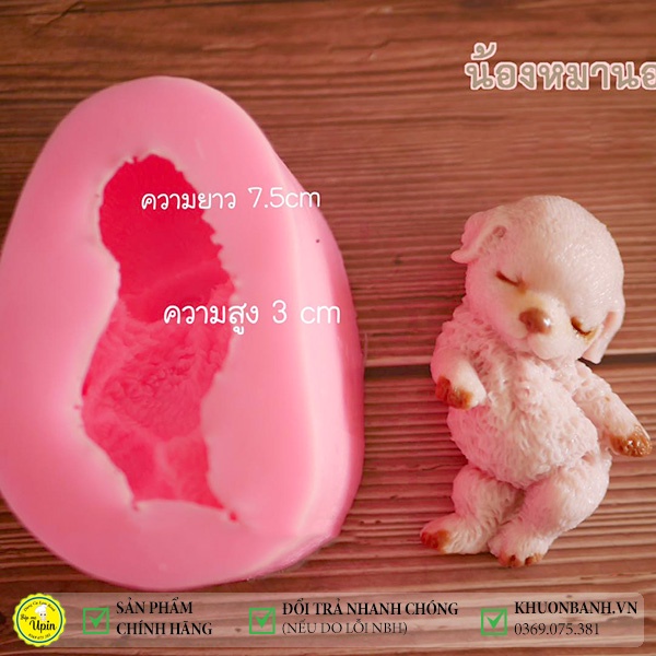 Khuôn silicon 4D  cún con chó con làm bánh sinh nhật kẹo dẻo rau câu
