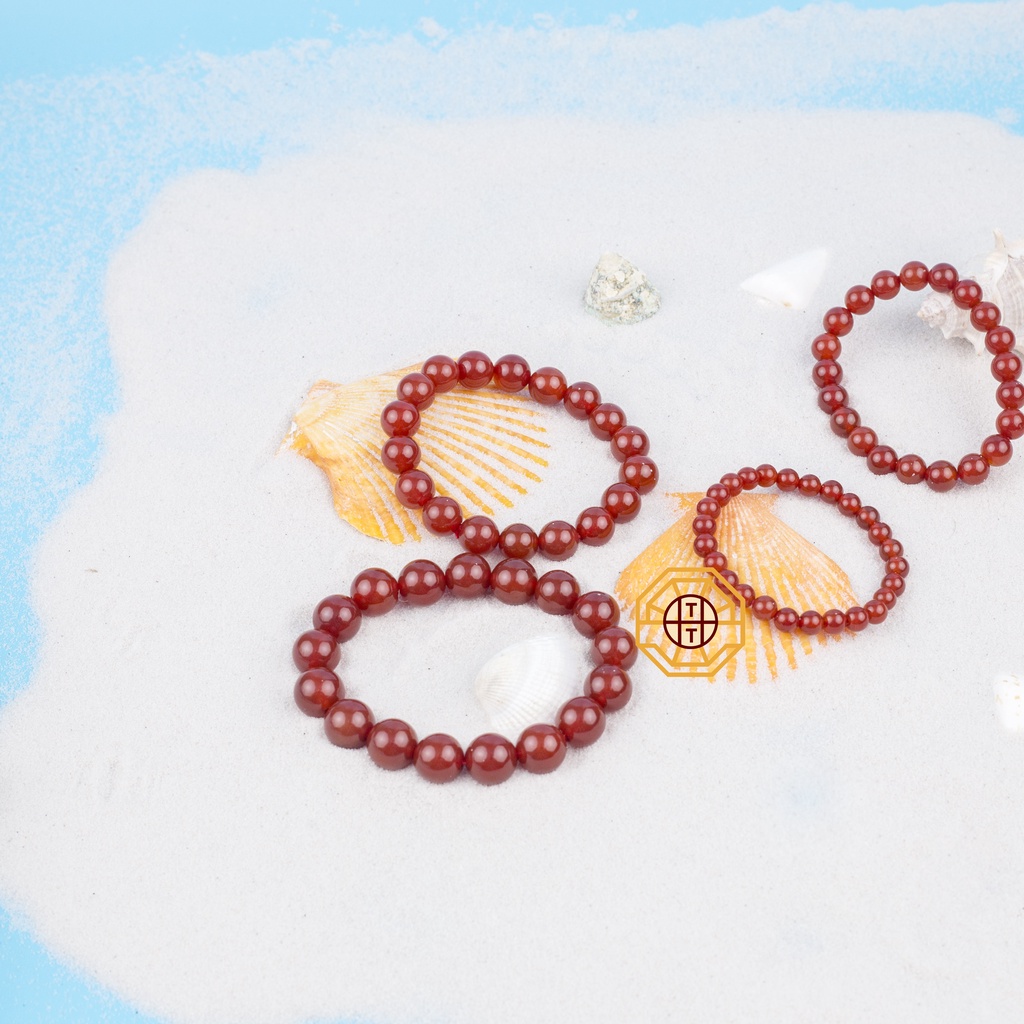 Vòng tay phong thủy đá MNao Đỏ [TẶNG HỘP GỖ CAO CẤP] may mắn tài lộc nam nữ mệnh Hỏa Thổ - Phong Thủy Tây Tạng