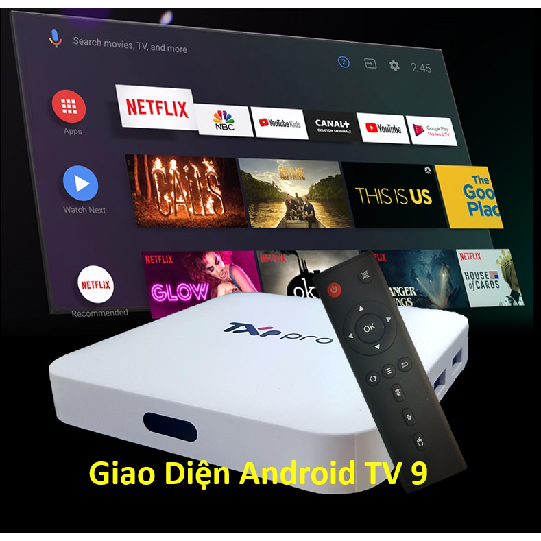 Android TV Box TXP PRO Giao Diện TV9 , Truyền Hình VTVcab One - Ram 2G, Room 16G, Androi 7 - Hàng Chín hãng